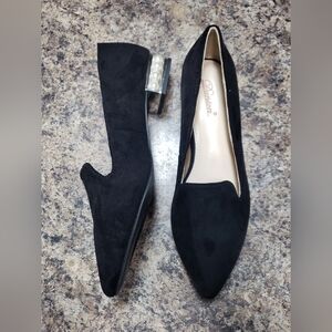 Dunion Pearls Low Heel Pointy Toe Ballet Loafer Pull On Shoes